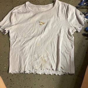 hollis yet light blue baby tee size medium